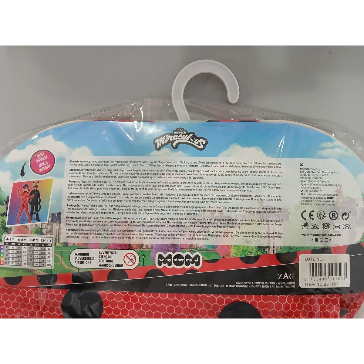 Maskeraddräkt för barn 231159 LadyBug 9–11 år - 7
