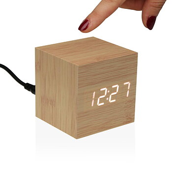 Väckarklocka Versa Trä MDF Minimalistisk 6,4 x 6,3 x 6,4 cm
