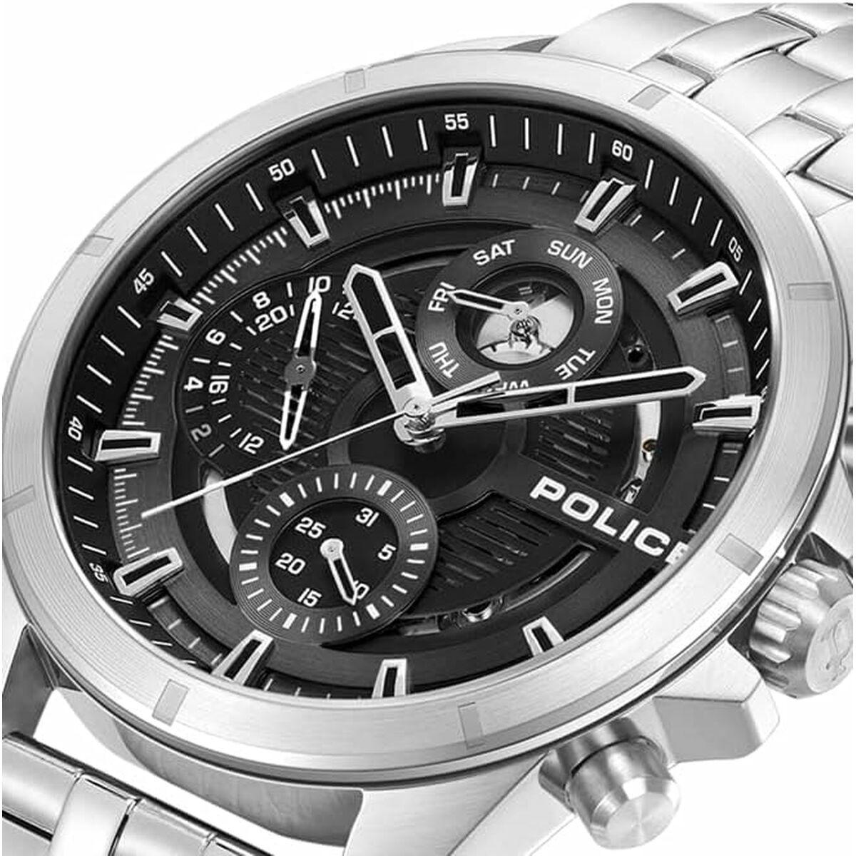 Herrklocka Police PEWJK0004605 Svart Silvrig - 4
