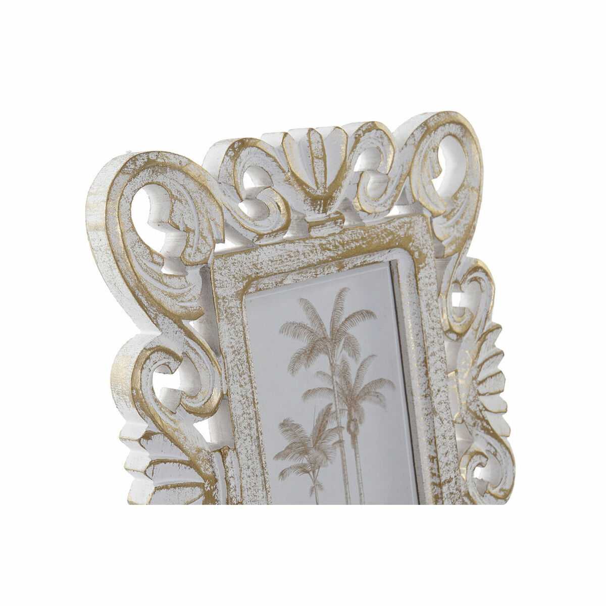 Fotoram DKD Home Decor Vit Trä Glas Trä MDF 21 x 2,5 x 27 cm - 9