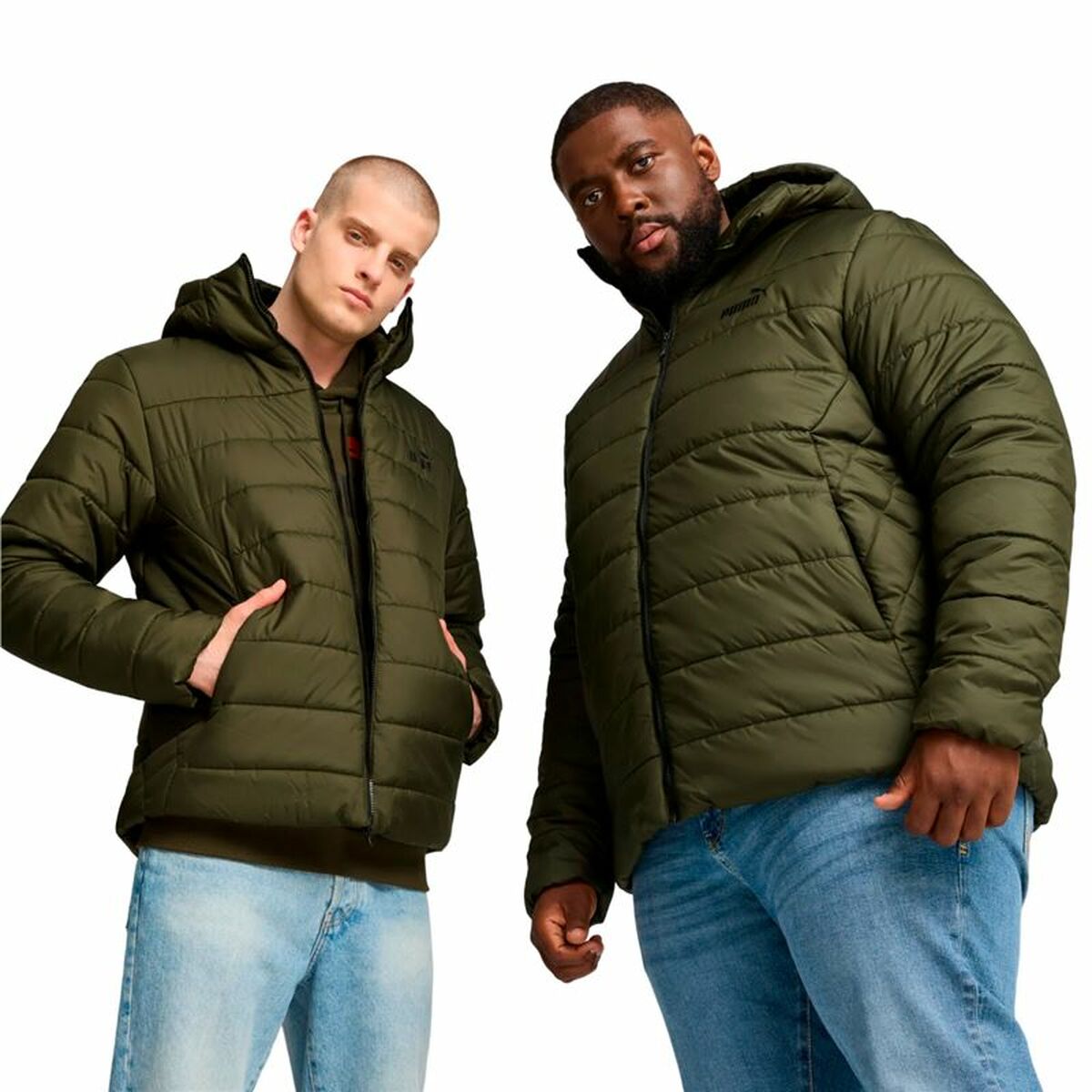 Träningsjacka Herr Puma Essentials Hooded Padded Mörkgrön - 3