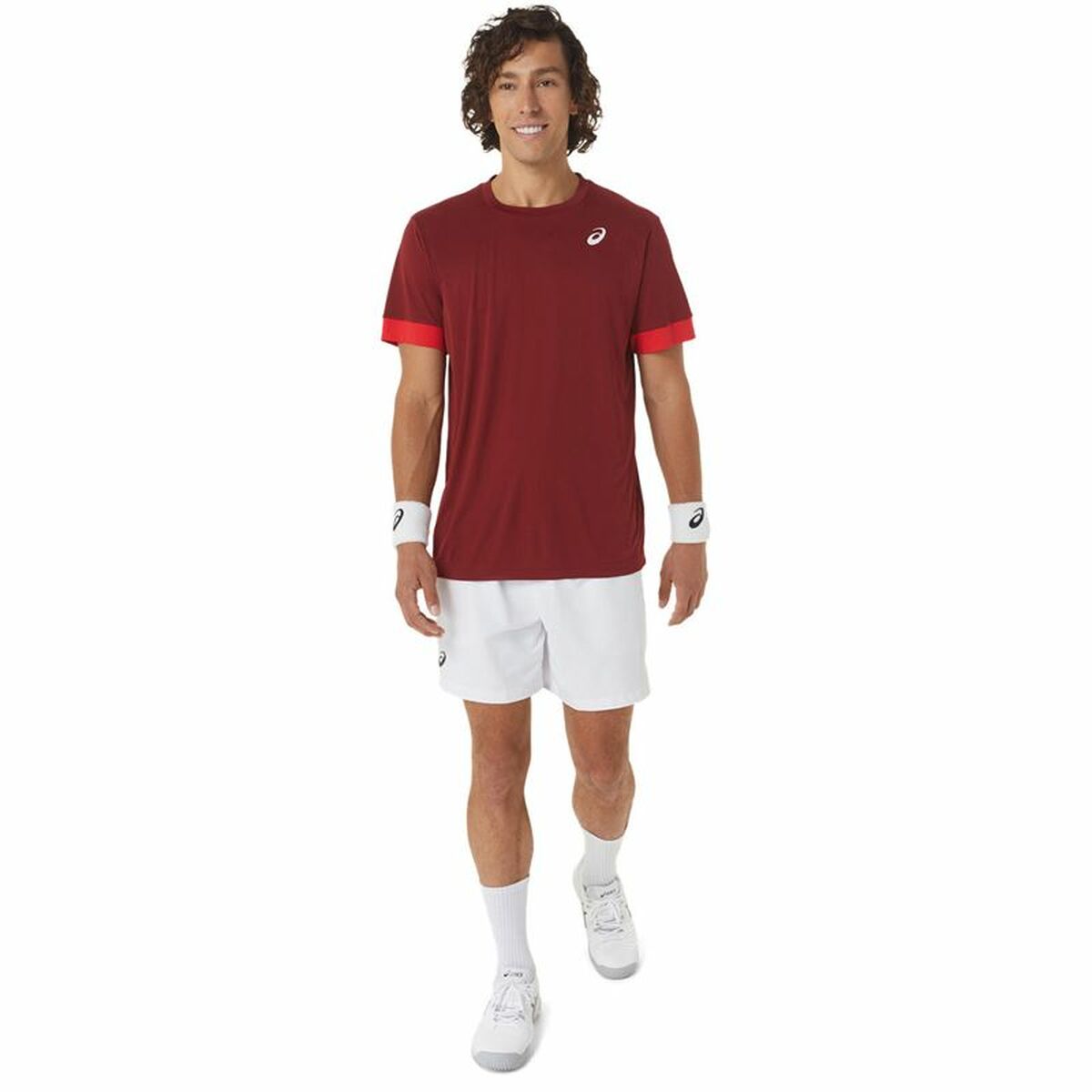 T-shirt med kortärm Herr Asics Court Mörkröd Tennis - 5