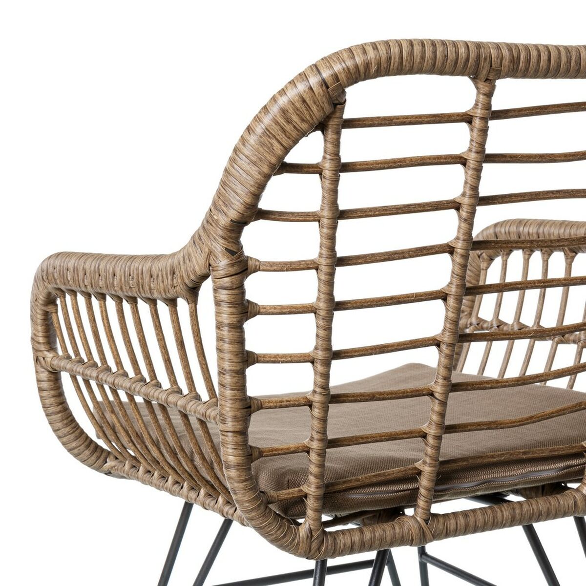 Kerti szék Ariki 57 x 62 x 80 cm syntetisk rattan Stål Grafit - 7