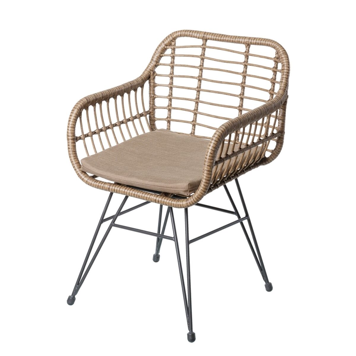 Kerti szék Ariki 57 x 62 x 80 cm syntetisk rattan Stål Grafit - 5