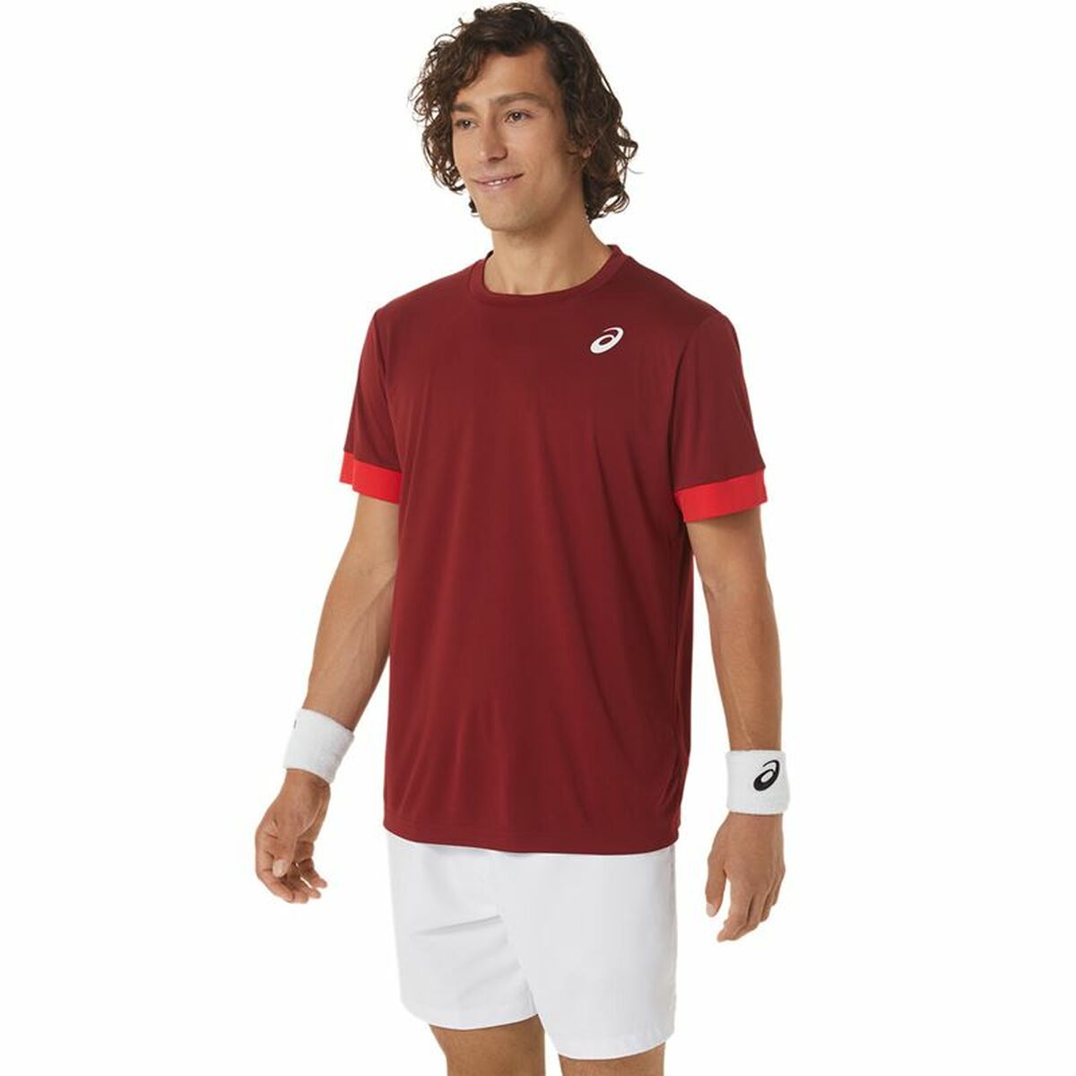T-shirt med kortärm Herr Asics Court Mörkröd Tennis - 3