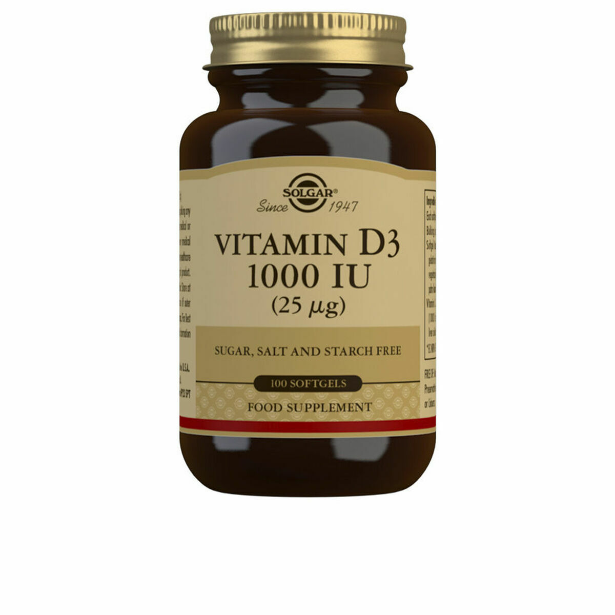 Vitamin D3 (fiskleverolja och kolekalciferol Solgar Vitamina Ui 100 antal
