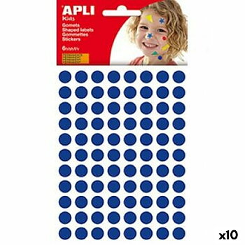 Klistermärken Apli 6 ark Blå Rund (10 antal)