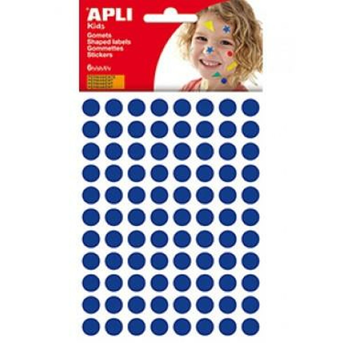 Klistermärken Apli 6 ark Blå Rund (10 antal) - 2