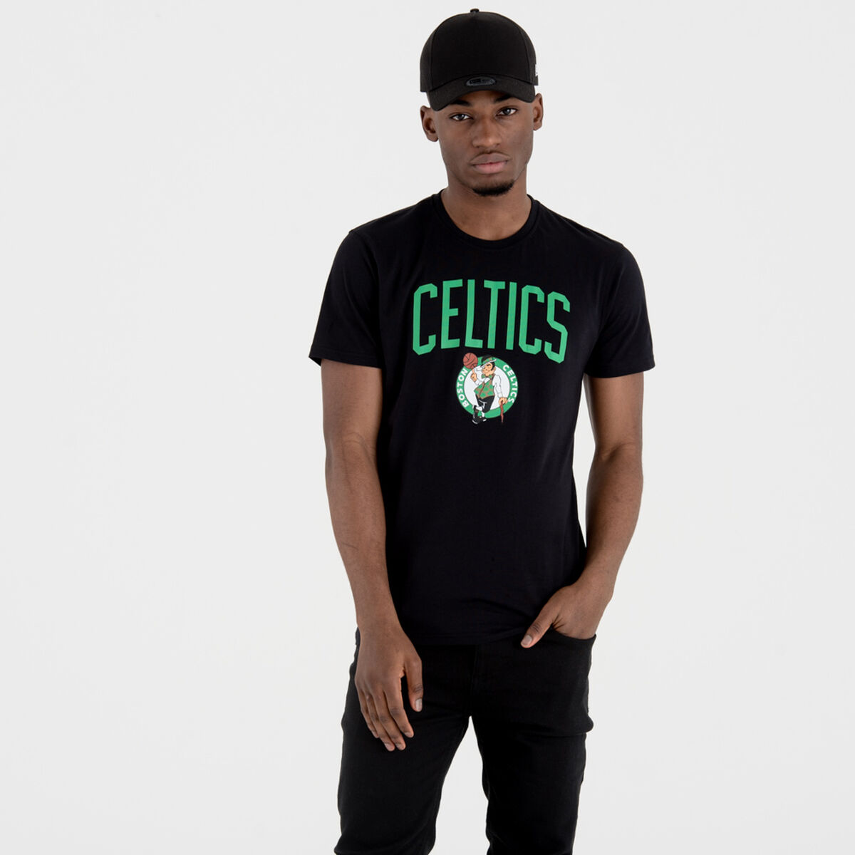 Sporttröja med ärmar New Era NOS NBA BOSCEL 60505459 Svart - 2
