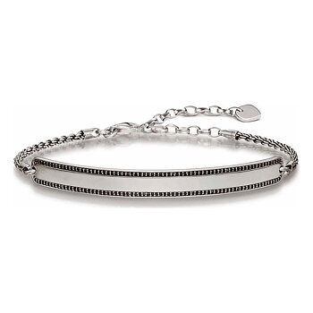 Unisexarmband Thomas Sabo LBA0009-643-11 Silvrig Svart 19 cm 15-18 cm