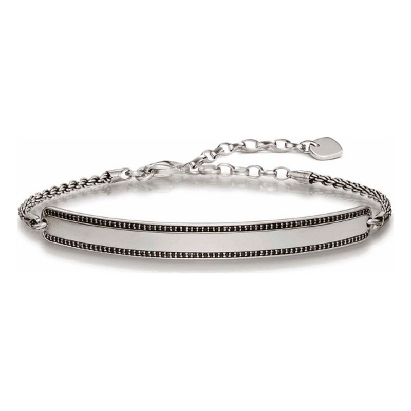 Unisexarmband Thomas Sabo LBA0009-643-11 Silvrig Svart 19 cm 15-18 cm - 4
