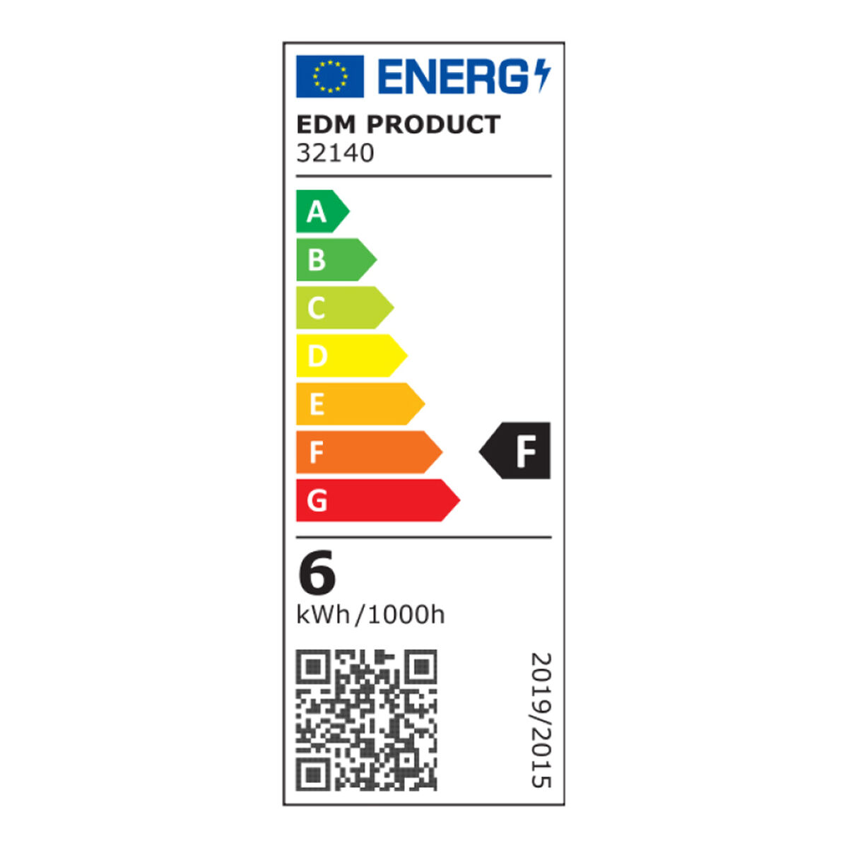 Vägglampa med LED EDM 32140 Plast A F 6 W (4000 K) - 6