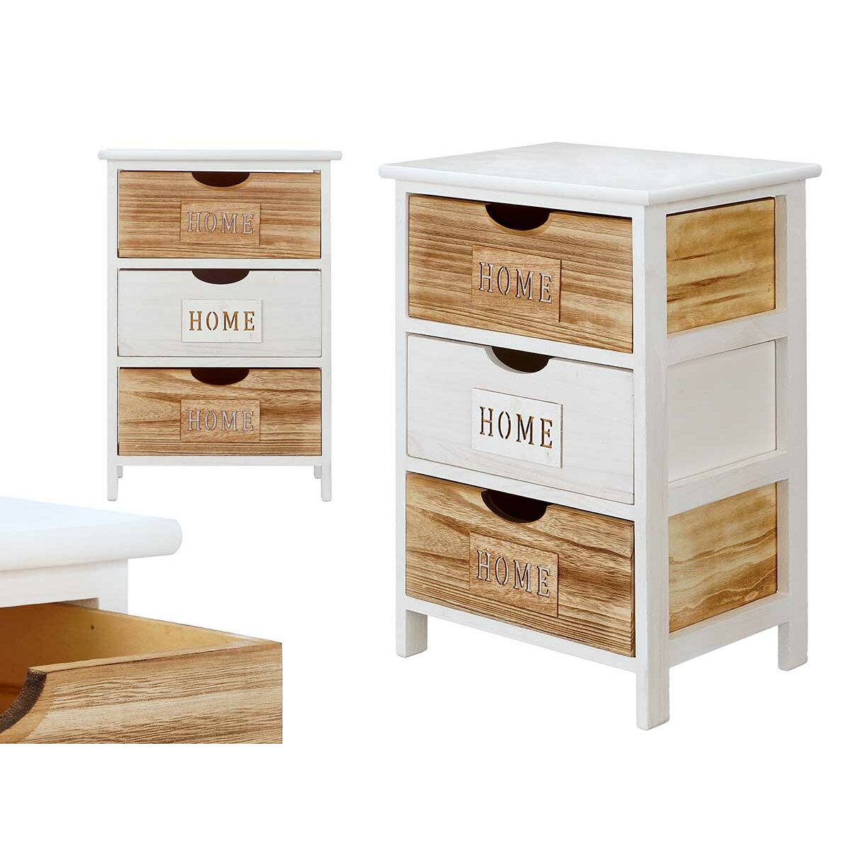 Byrå Gift Decor Home Vit Brun 40 x 58,5 x 29 cm - 2
