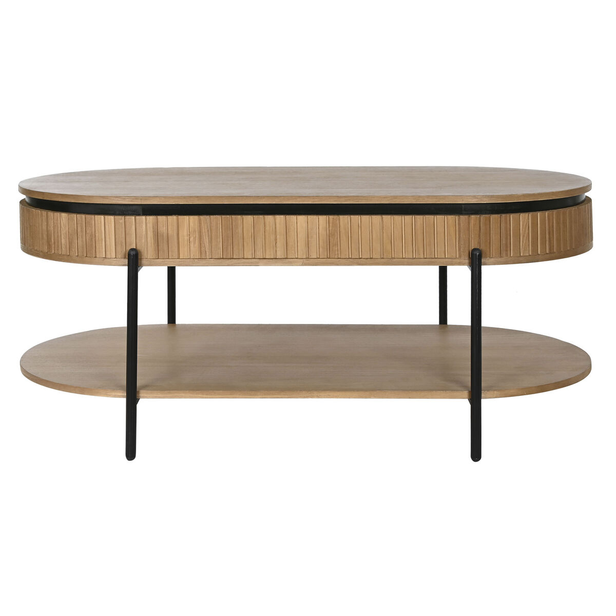 TV-möbler Home ESPRIT Svart Naturell Metall 120 x 64 x 52 cm - 2