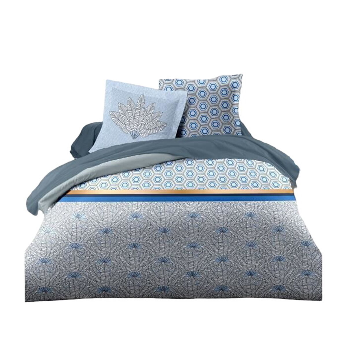 Täckslagsset HOME LINGE PASSION Blå Vit Dubbelsäng 240 x 260 cm