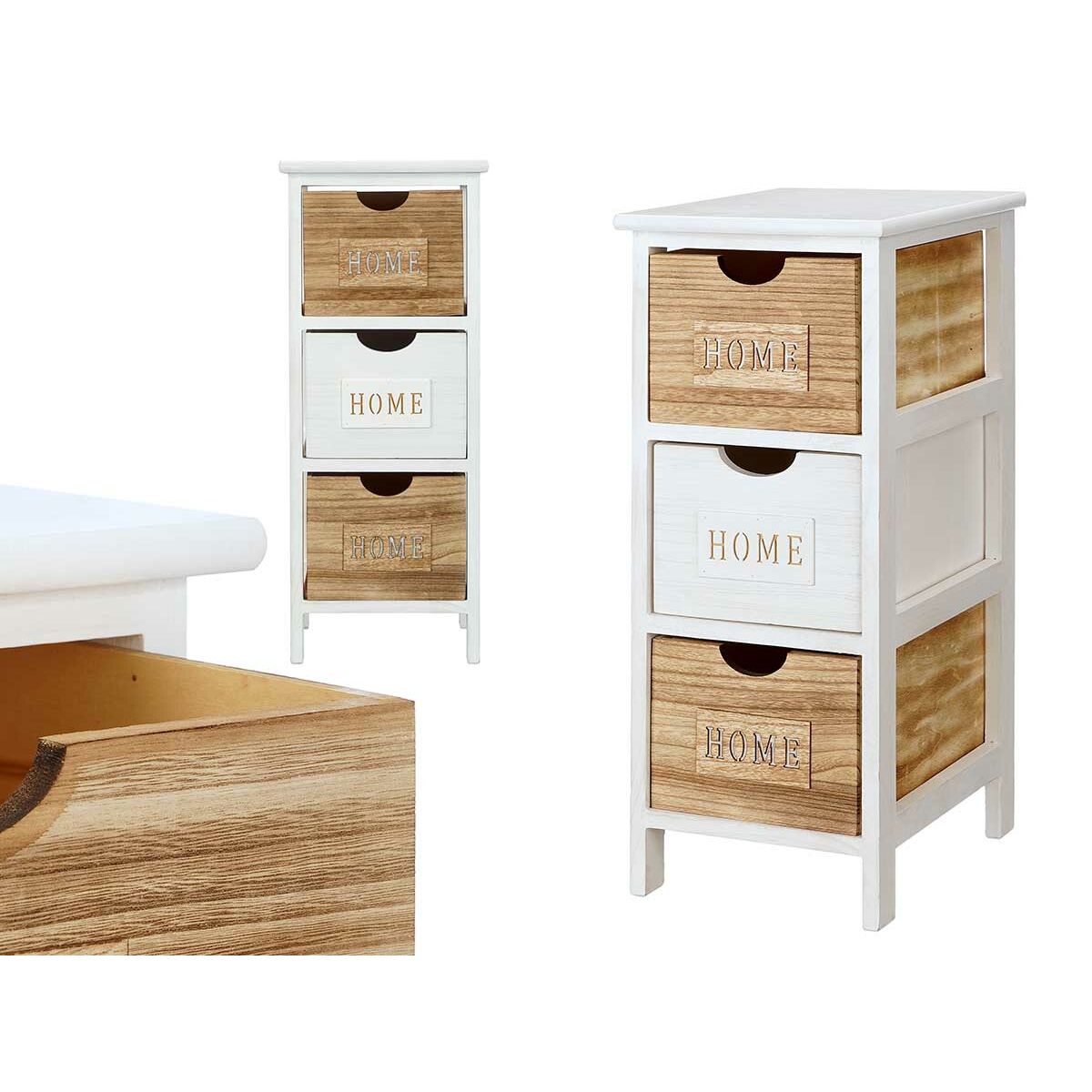 Byrå Gift Decor Home Vit Brun 26 x 63 x 32 cm - 2
