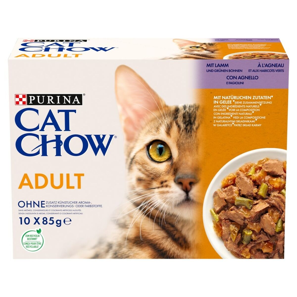 Kattmat Purina Cat Chow Adult 1+ Lamm 10 x 85 g