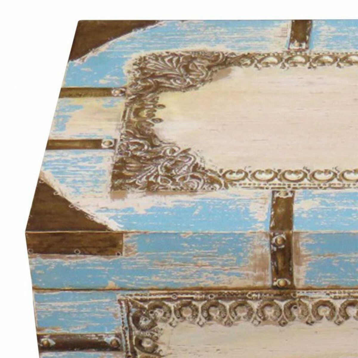 Koffert Alexandra House Living Blå Mangoträ 28 x 27 x 50 cm Traditionell stil - 3