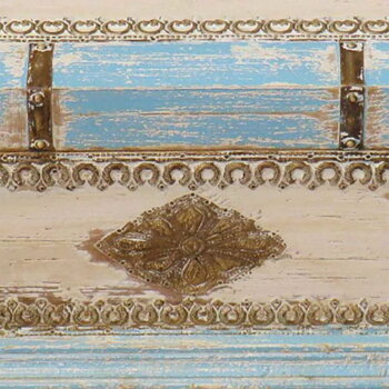 Koffert Alexandra House Living Blå Mangoträ 28 x 27 x 50 cm Traditionell stil