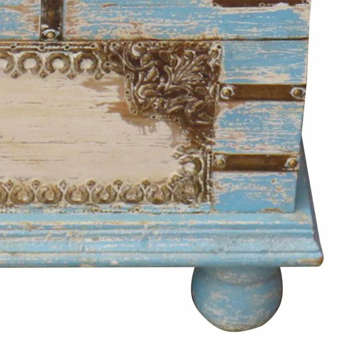 Koffert Alexandra House Living Blå Mangoträ 28 x 27 x 50 cm Traditionell stil - 4