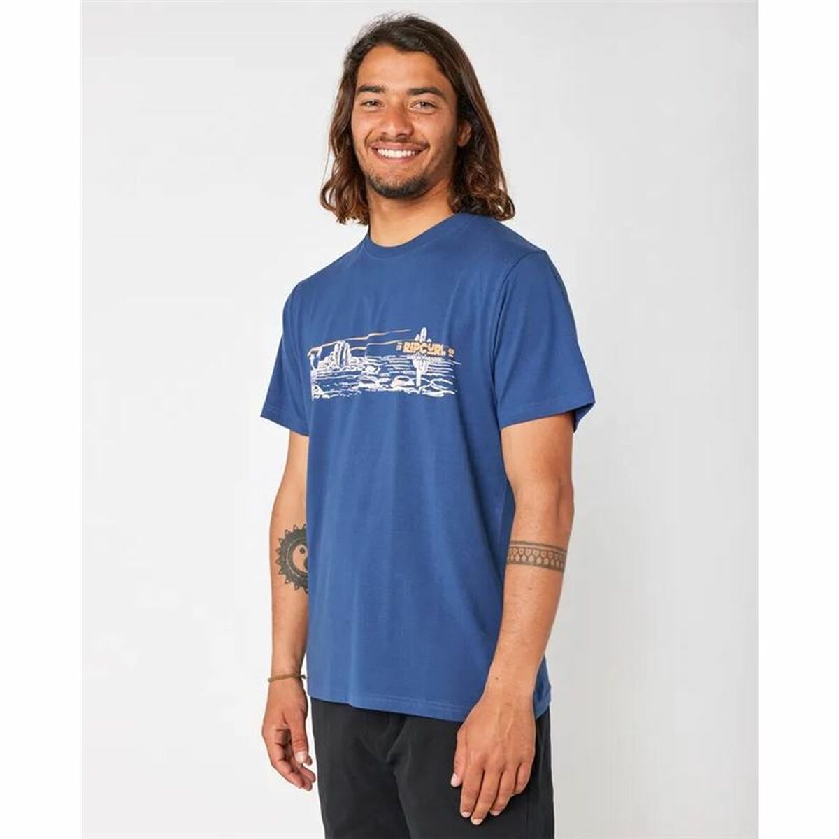 T-shirt med kortärm Herr Rip Curl Paradise Land Blå - 3