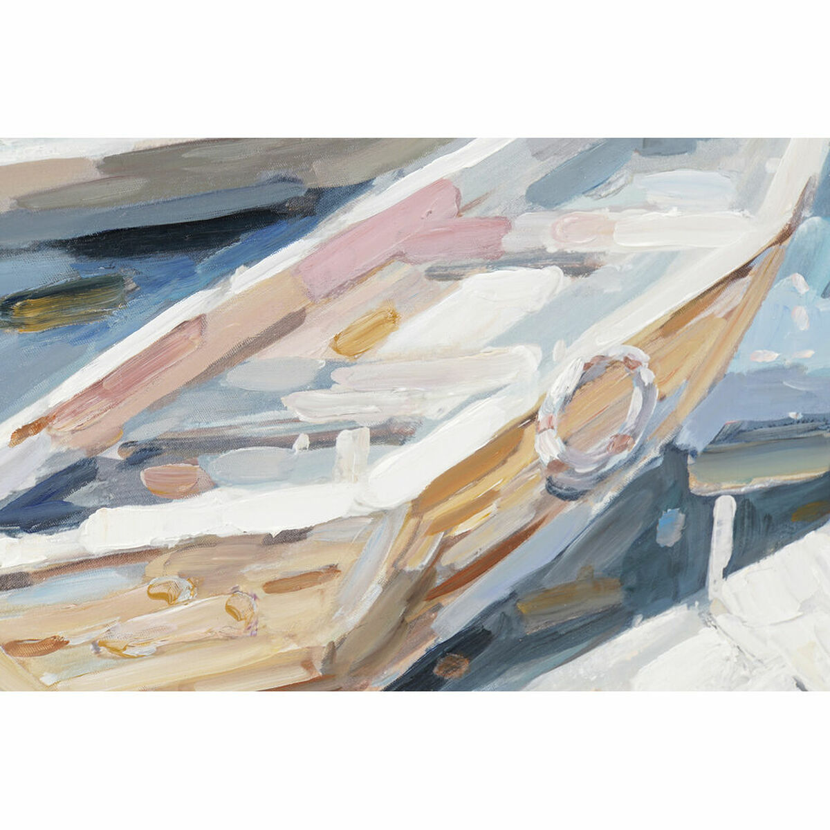 Kanvas DKD Home Decor Blå Båt Medelhavs 120 x 4 x 90 cm 120 x 3,8 x 90 cm - 3
