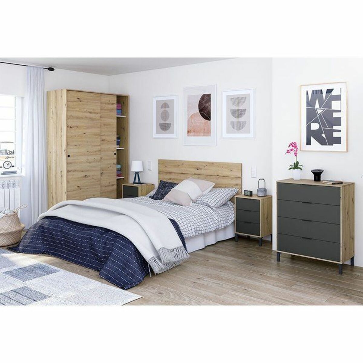 Kommod Brun Svart 77,5 x 40 x 93,5 cm - 3