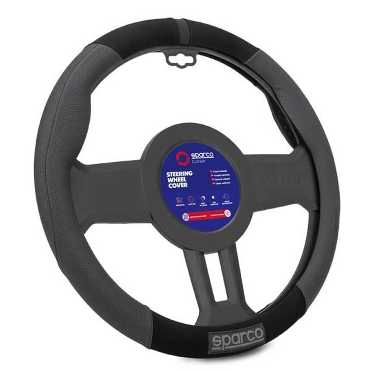 Rattöverdrag Sparco SPCS130BK Svart Ø 38 cm - 2