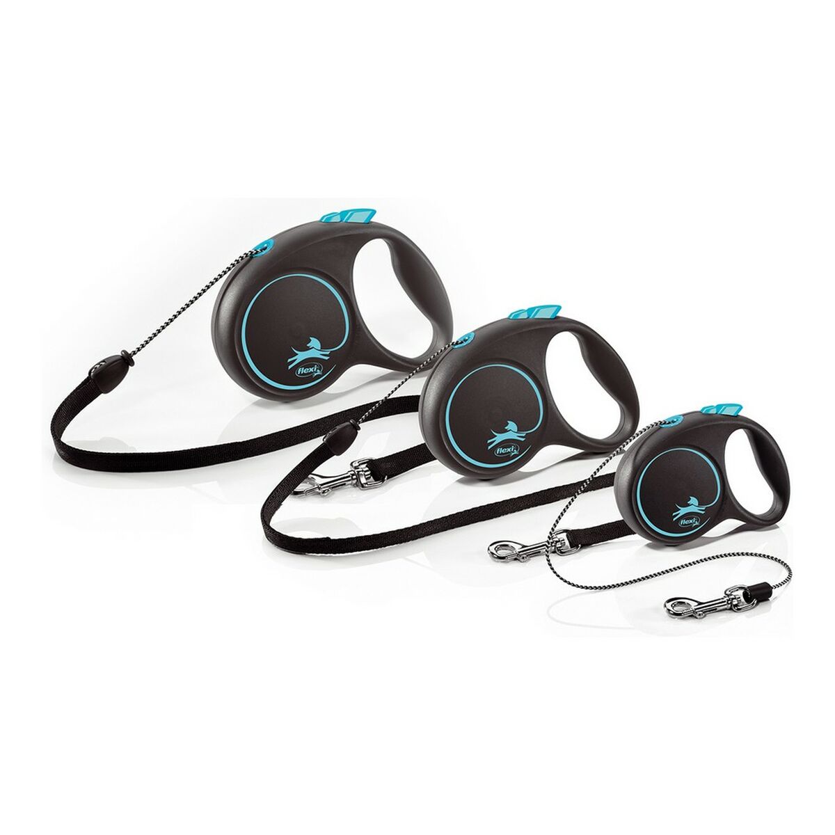 DoHundkoppel Flexi BLACK DESIGN Silvrig XS - 6