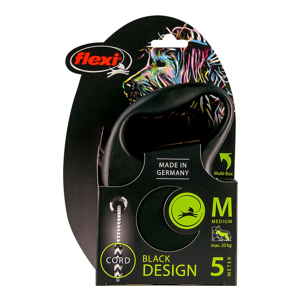 DoHundkoppel Flexi BLACK DESIGN Silvrig XS - 3