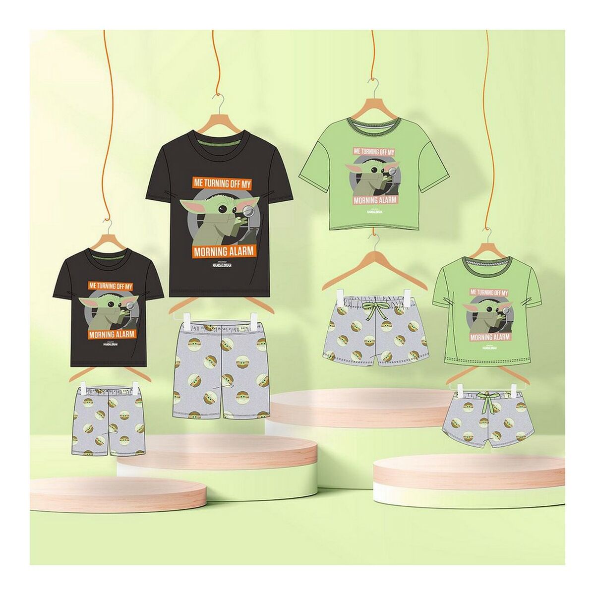 Sommarpyjamas The Mandalorian Grön Ljusgrön Barn - 3