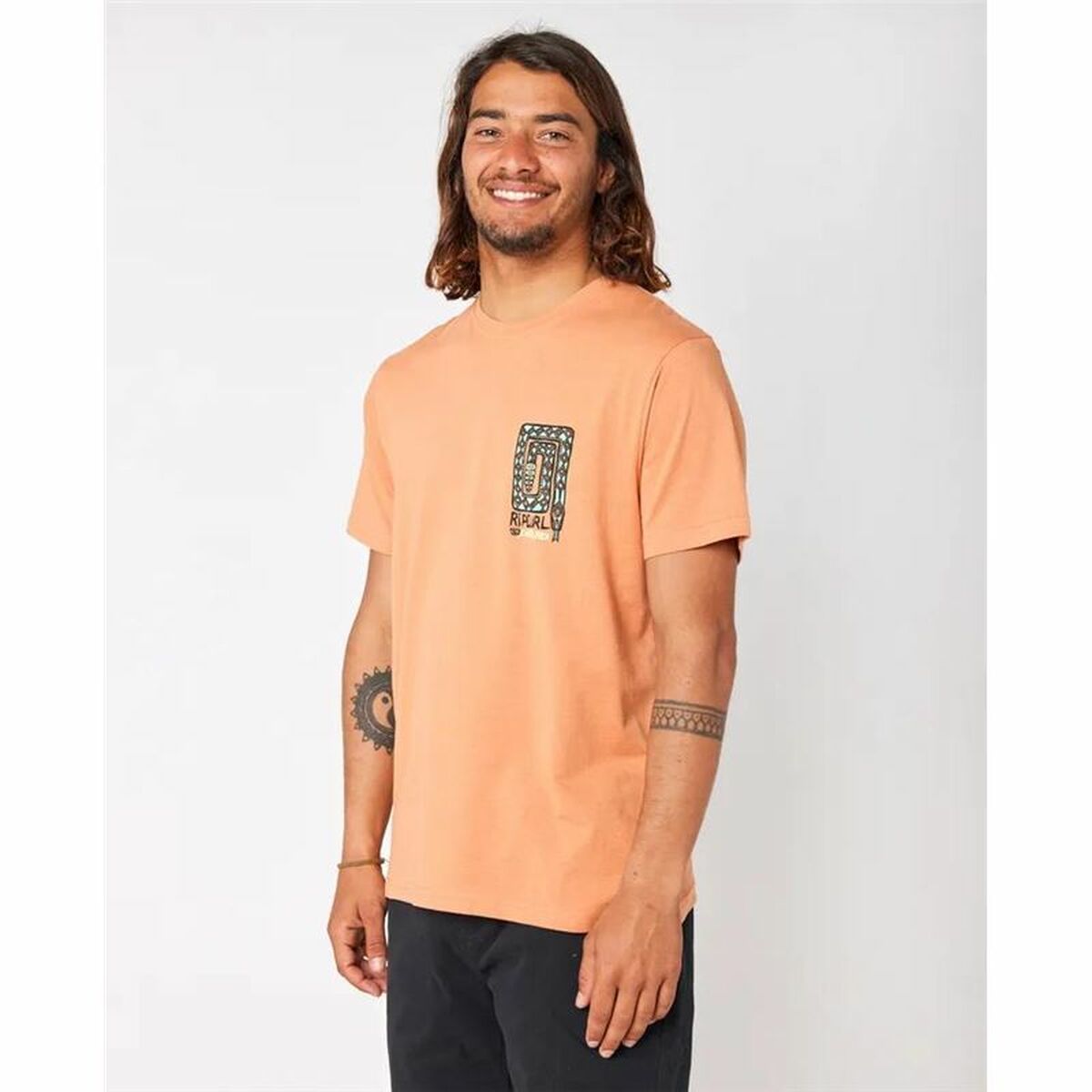 T-shirt med kortärm Herr Rip Curl Desti Animals Orange - 3