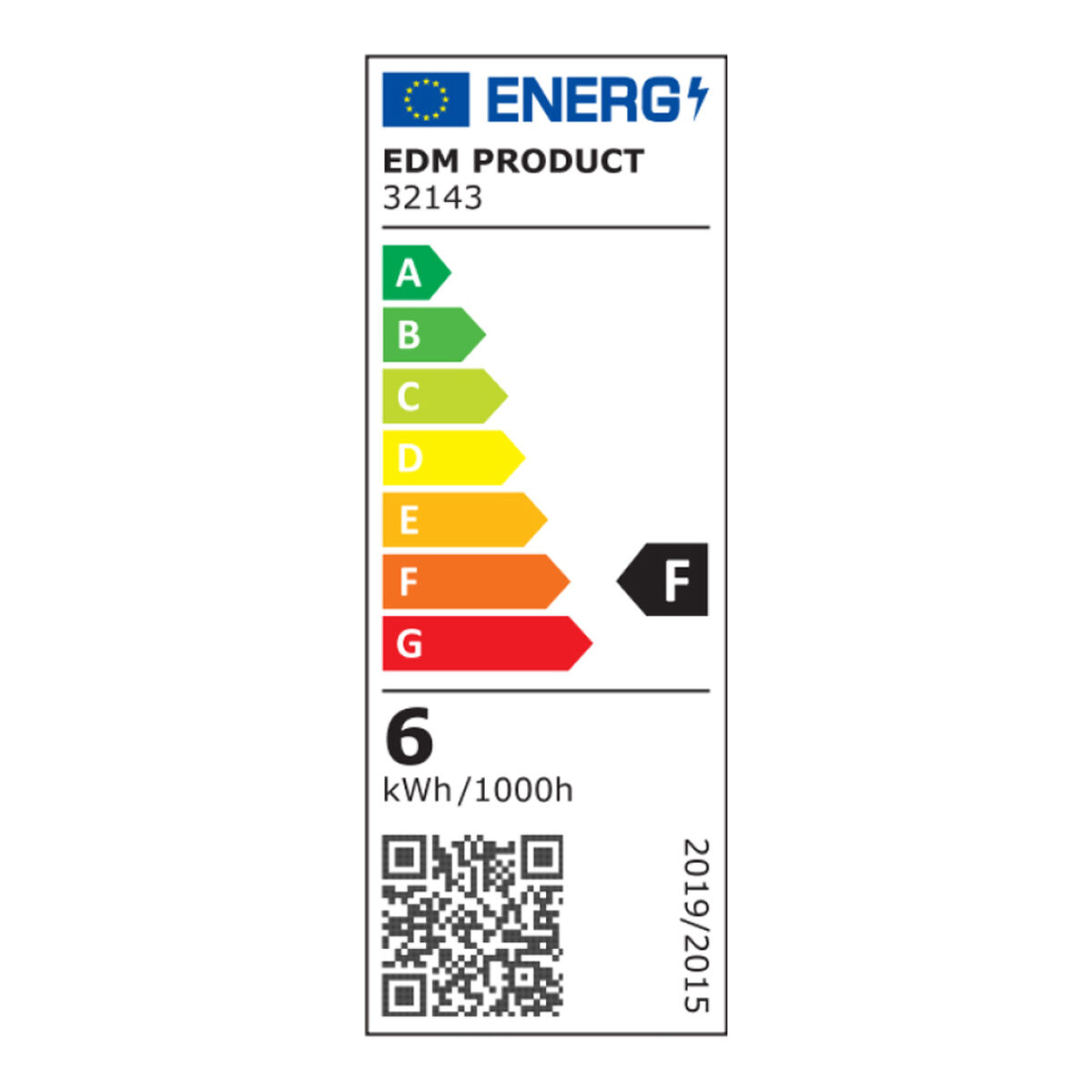 Vägglampa med LED EDM 32143 Plast A F 6 W 60 Lm (4000 K) - 6