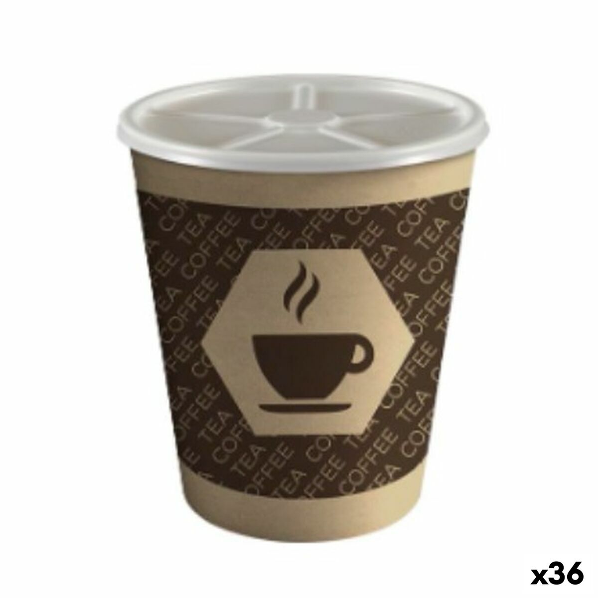 Glas med lock Algon Papp Engångsanvändning Kaffe/ Café 36 antal (10 Delar)