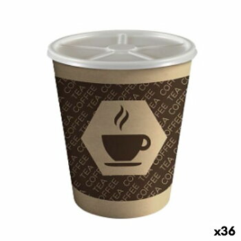 Glas med lock Algon Papp Engångsanvändning Kaffe/ Café 36 antal (10 Delar)