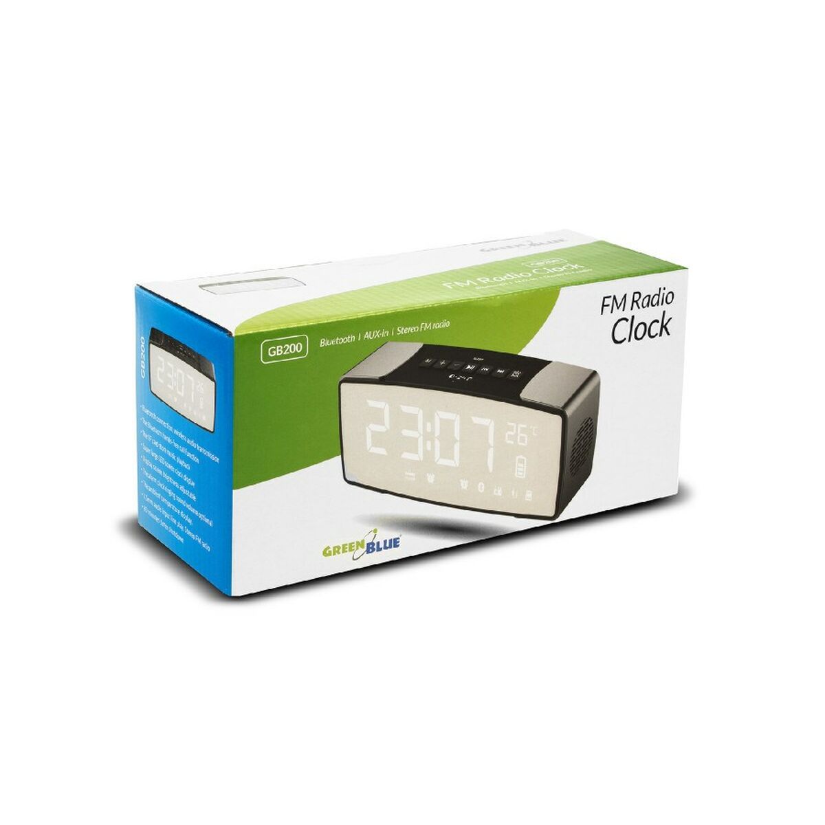 Väckarklocka Greenblue 62917 Svart Grå Svartvit Svart/Grå - 3