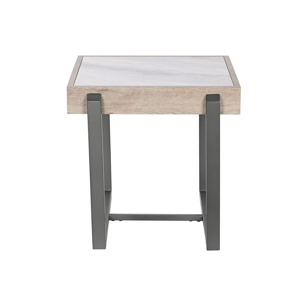 Sidobord Home ESPRIT Vit Grå Naturell Metall 50 x 50 x 50 cm - 2