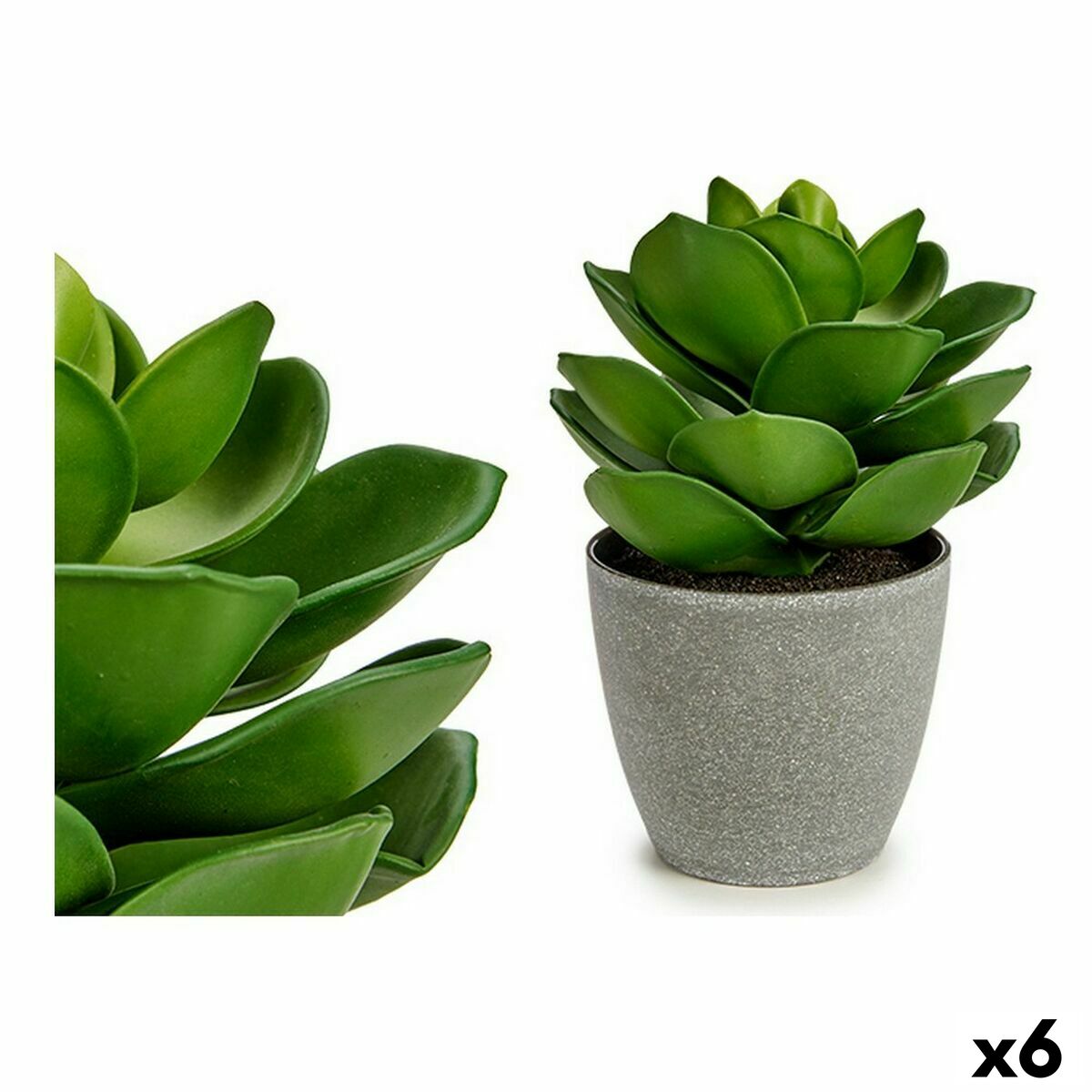 Dekorativ växt Ibergarden Plast 16 x 21 x 16 cm Grå Grön (6 antal)