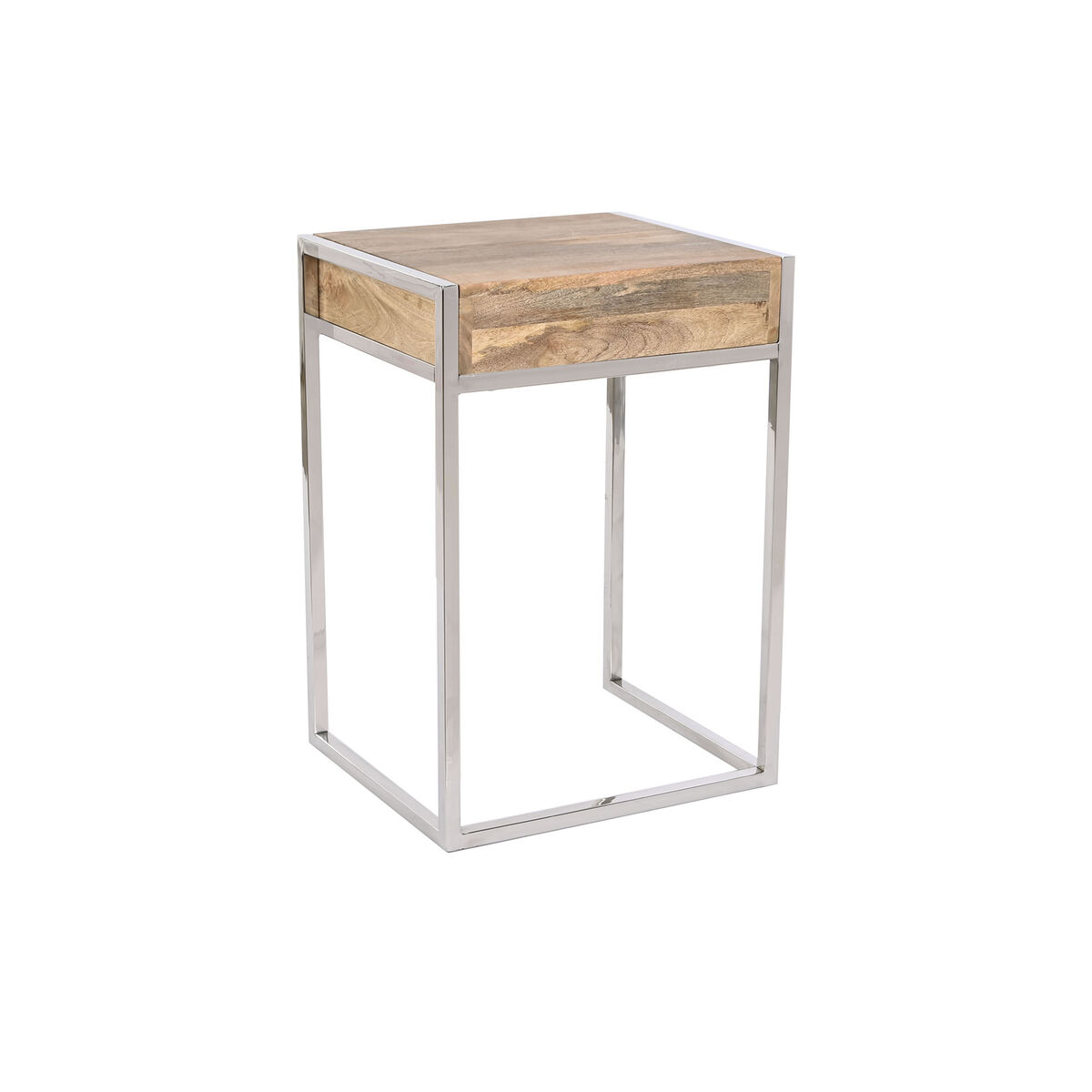 2-bordsset Home ESPRIT Brun Silvrig Naturell Stål Mangoträ 45,5 x 41 x 66,5 cm - 2