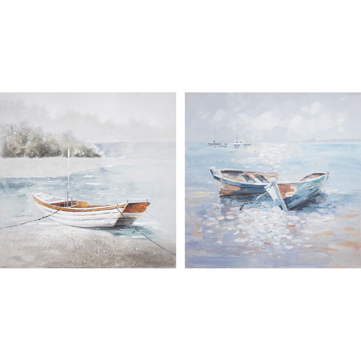Tavla DKD Home Decor 100 x 3,5 x 100 cm Barco 100 x 2 x 100 cm Medelhavs (2 antal)