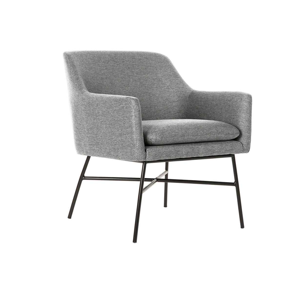 Fåtölj DKD Home Decor Svart Ljusgrå Metall 66 x 62 x 76,5 cm