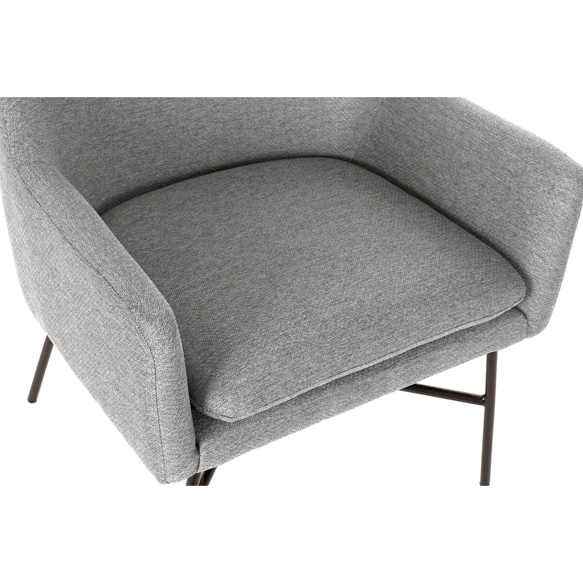 Fåtölj DKD Home Decor Svart Ljusgrå Metall 66 x 62 x 76,5 cm - 2