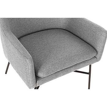 Fåtölj DKD Home Decor Svart Ljusgrå Metall 66 x 62 x 76,5 cm