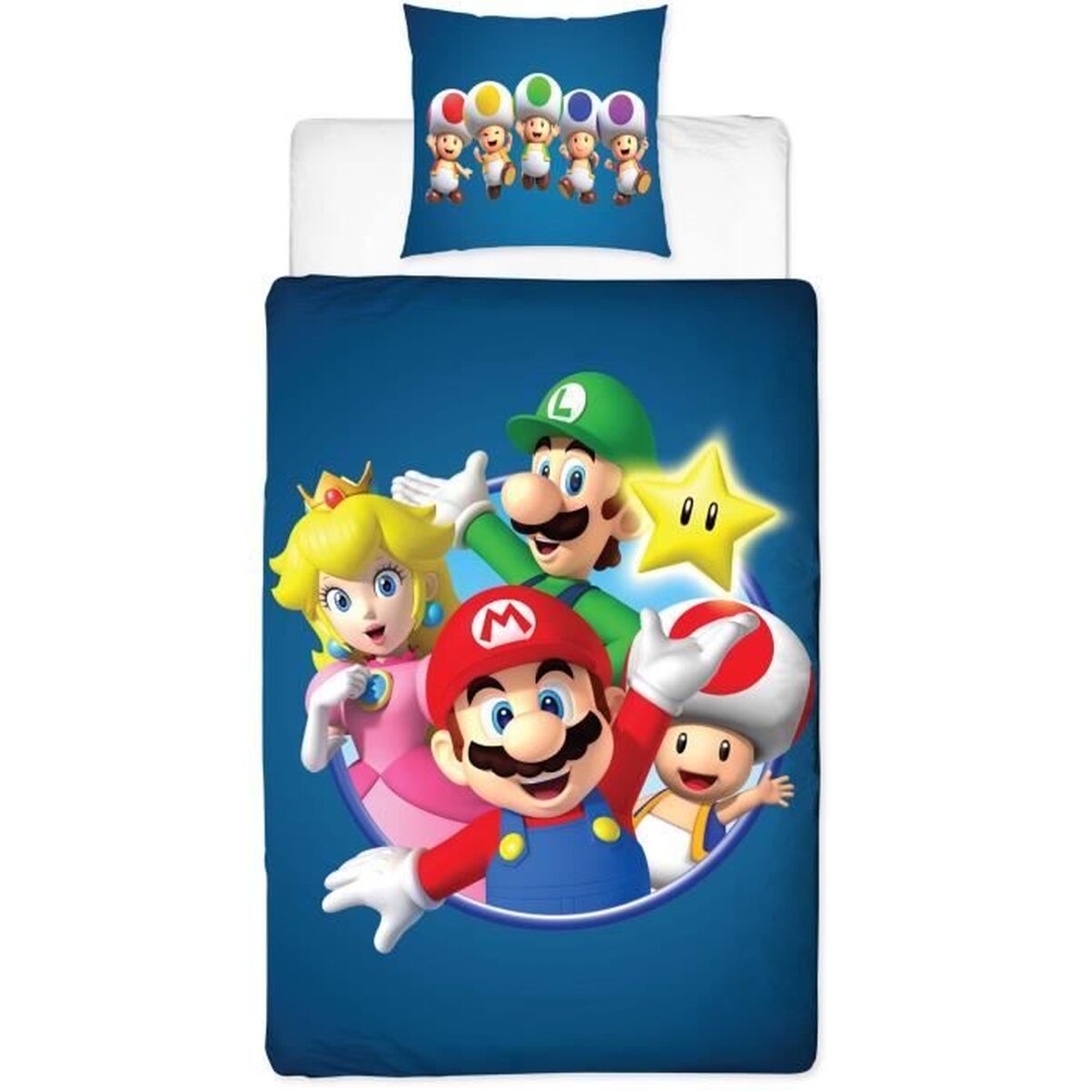 Täckslagsset Mario Bros 25 x 4 x 30 cm Blå Säng 140 2 Delar - 3