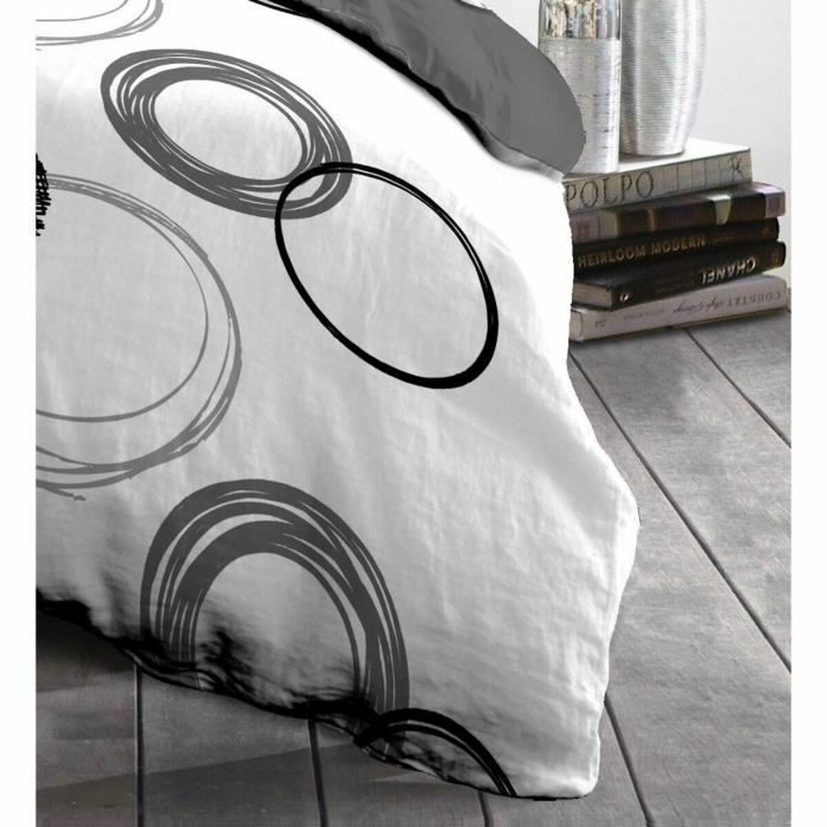 Täckslagsset HOME LINGE PASSION Audace Grå Ljusgrå 140 x 200 cm - 2