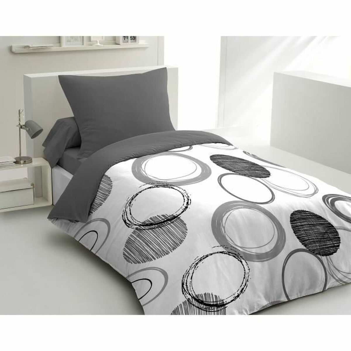 Täckslagsset HOME LINGE PASSION Audace Grå Ljusgrå 140 x 200 cm