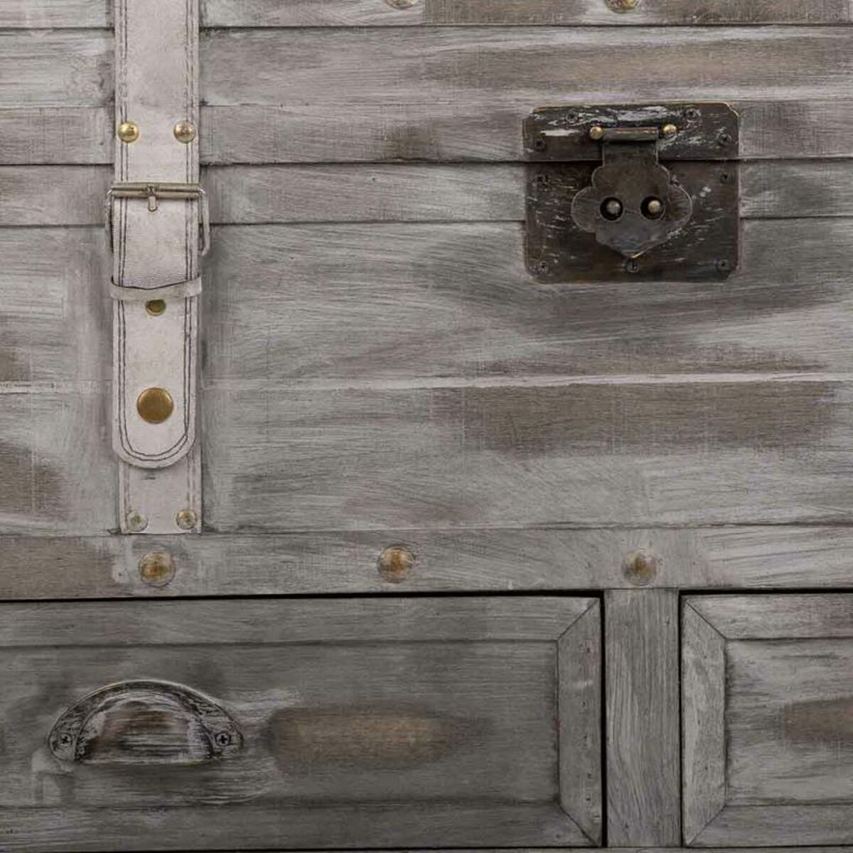 Koffert Alexandra House Living Grå PVC Trä Metall 45 x 45 x 90 cm Estilo vintage - 8