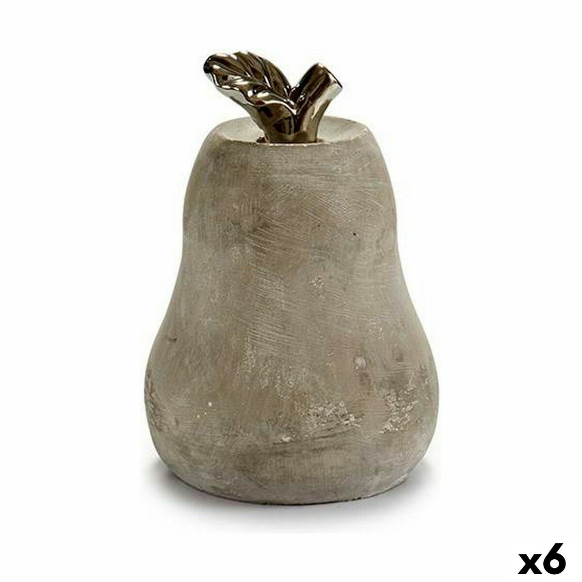 Prydnadsfigur Gift Decor Grå Päron 15 x 20,5 x 15 cm Cement (6 antal)