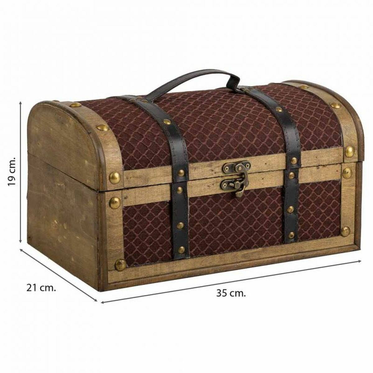 Koffert Alexandra House Living Brun PVC Trä Metall Tyg 21 x 19 x 35 cm Estilo vintage - 4
