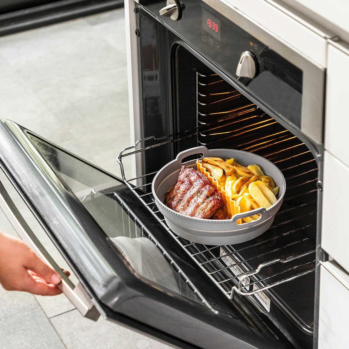 Fällbar silikonkorg för fritös Fliynner InnovaGoods - 16